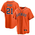 Minshop H.Astros #21 Yainer Diaz Player Orange Home Game Stitched Jerseys