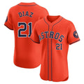 Minshop H.Astros #21 Yainer Diaz Player Orange Home Limited Elite Stitched Jerseys
