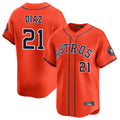 Minshop H.Astros #21 Yainer Diaz Player Orange Home Limited Stitched Jerseys
