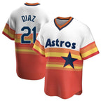 Minshop H.Astros #21 Yainer Diaz Player Rainbow Cooperstown Collection T-shirt Stitched Jerseys