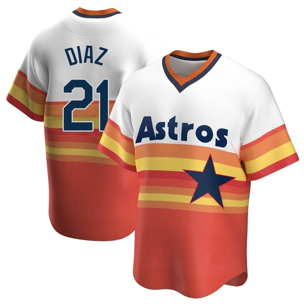 Minshop H.Astros #21 Yainer Diaz Player Rainbow Cooperstown Collection T-shirt Stitched Jerseys