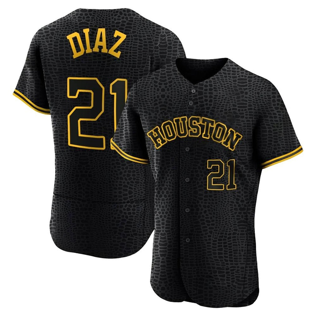 Minshop H.Astros #21 Yainer Diaz Player Snake Skin City Limited Elite Home Stitched Jerseys