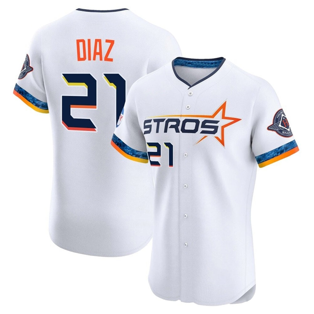 Minshop H.Astros #21 Yainer Diaz Player White City Connect Limited Elite Home Stitched Jerseys