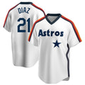 Minshop H.Astros #21 Yainer Diaz Player White Cooperstown Collection T-shirt Stitched Jerseys