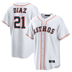 Minshop H.Astros #21 Yainer Diaz Player White Home Game Stitched Jerseys