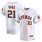 Minshop H.Astros #21 Yainer Diaz Player White Home Limited Stitched Jerseys