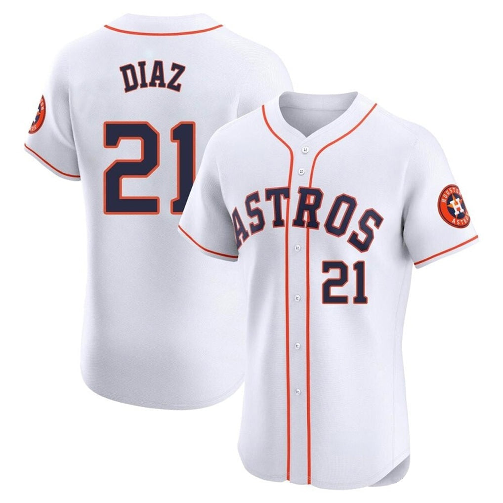 Minshop H.Astros #21 Yainer Diaz Player White Limited Elite Home Stitched Jerseys