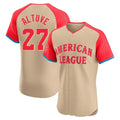 Minshop H.Astros #27 Jose Altuve Player Cream American League All-Star Limited Elite Home Stitched Jerseys
