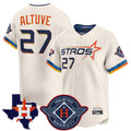 Minshop H.Astros #27 Jose Altuve Player Cream City Connect Texas Patch Vapor Premier Limited Home Stitched Jerseys