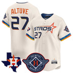 Minshop H.Astros #27 Jose Altuve Player Cream City Connect Texas Patch Vapor Premier Limited Home Stitched Jerseys