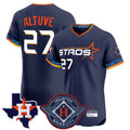 Minshop H.Astros #27 Jose Altuve Player Navy City Connect Texas Patch Vapor Premier Limited Elite Home Stitched Jerseys