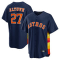 Minshop H.Astros #27 Jose Altuve Player Navy Home Game Stitched Jerseys