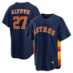 Minshop H.Astros #27 Jose Altuve Player Navy Home Game Stitched Jerseys