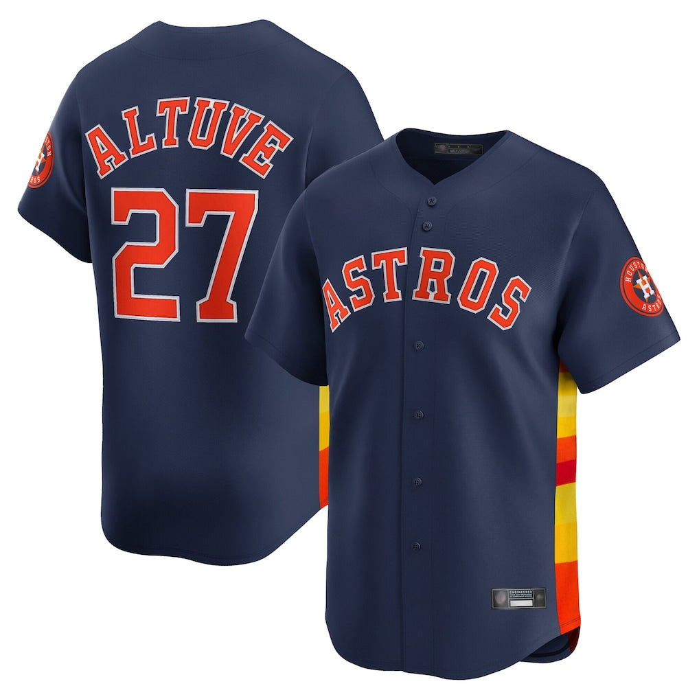 Minshop H.Astros #27 Jose Altuve Player Navy Home Limited Stitched Jerseys