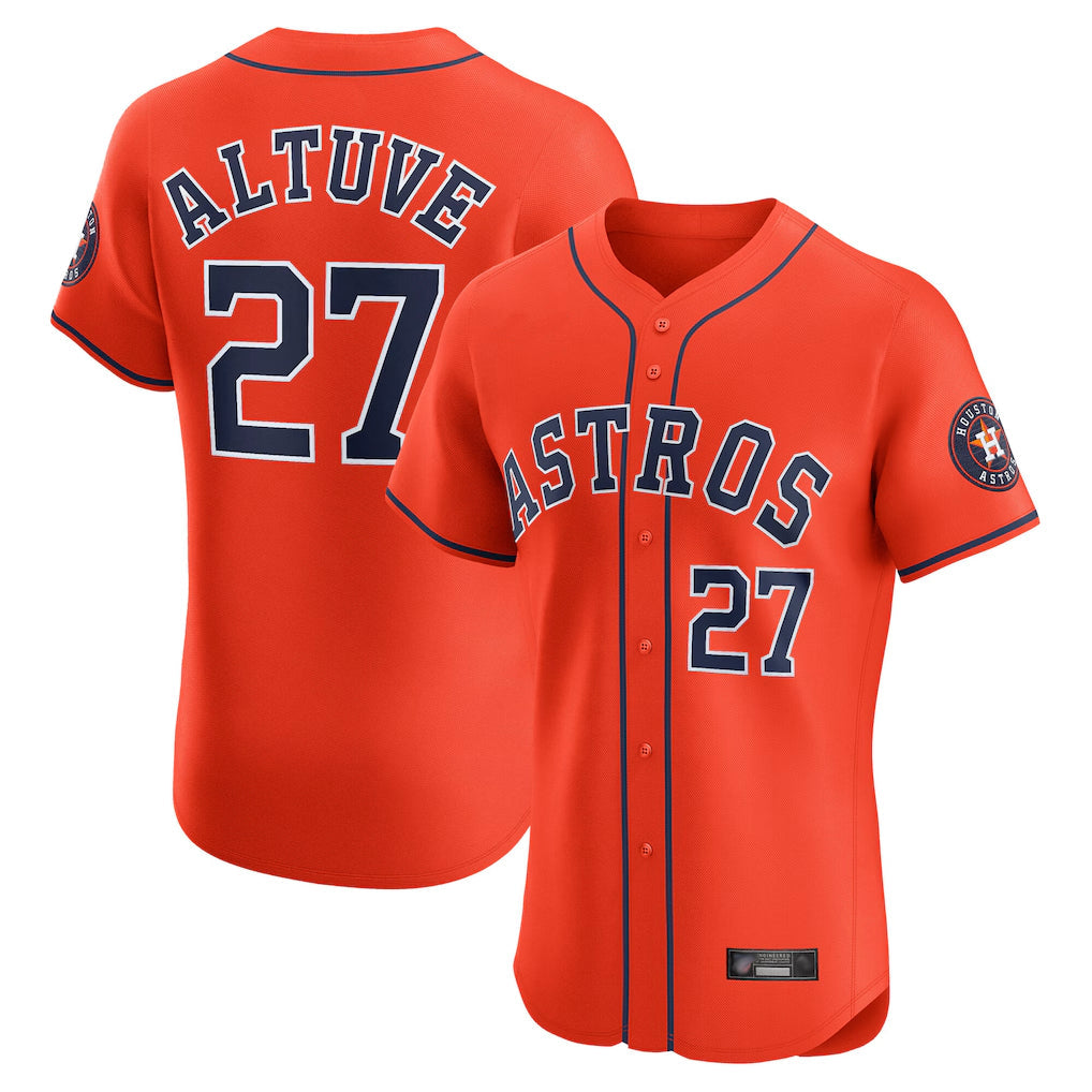 Minshop H.Astros #27 Jose Altuve Player Orange Home Limited Elite Stitched Jerseys