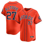 Minshop H.Astros #27 Jose Altuve Player Orange Home Limited Stitched Jerseys