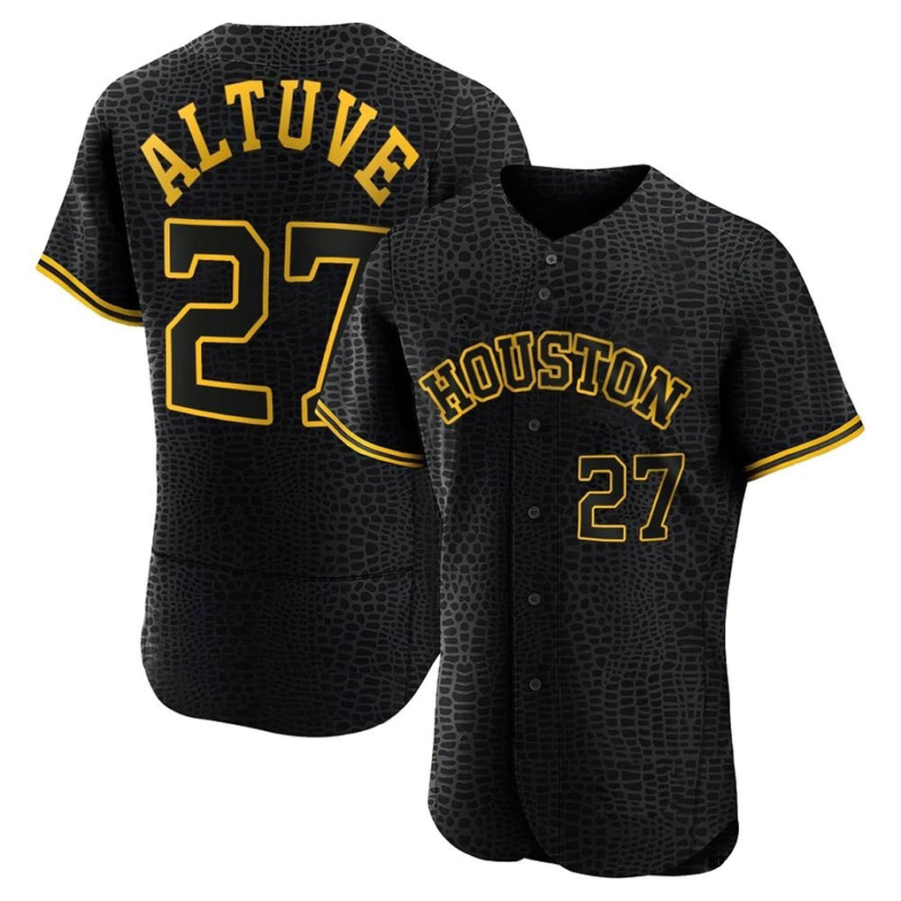 Minshop H.Astros #27 Jose Altuve Player Snake Skin City Limited Elite Home Stitched Jerseys