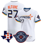 Minshop H.Astros #27 Jose Altuve Player White City Connect Texas Patch Vapor Premier Limited Elite Home Stitched Jerseys