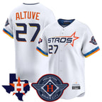 Minshop H.Astros #27 Jose Altuve Player White City Connect Texas Patch Vapor Premier Limited Home Stitched Jerseys