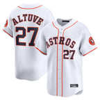 Minshop H.Astros #27 Jose Altuve Player White Home Limited Stitched Jerseys