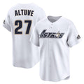 Minshop H.Astros #27 Jose Altuve Player White Throwback Cooperstown Collection Limited Stitched Jerseys