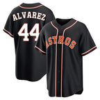 Minshop H.Astros #44 Yordan Alvarez Player Black Fashion Out Home Game Stitched Jerseys