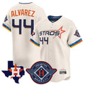 Minshop H.Astros #44 Yordan Alvarez Player Cream City Connect Texas Patch Vapor Premier Limited Home Stitched Jerseys