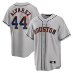 Minshop H.Astros #44 Yordan Alvarez Player Gray Home Game Stitched Jerseys