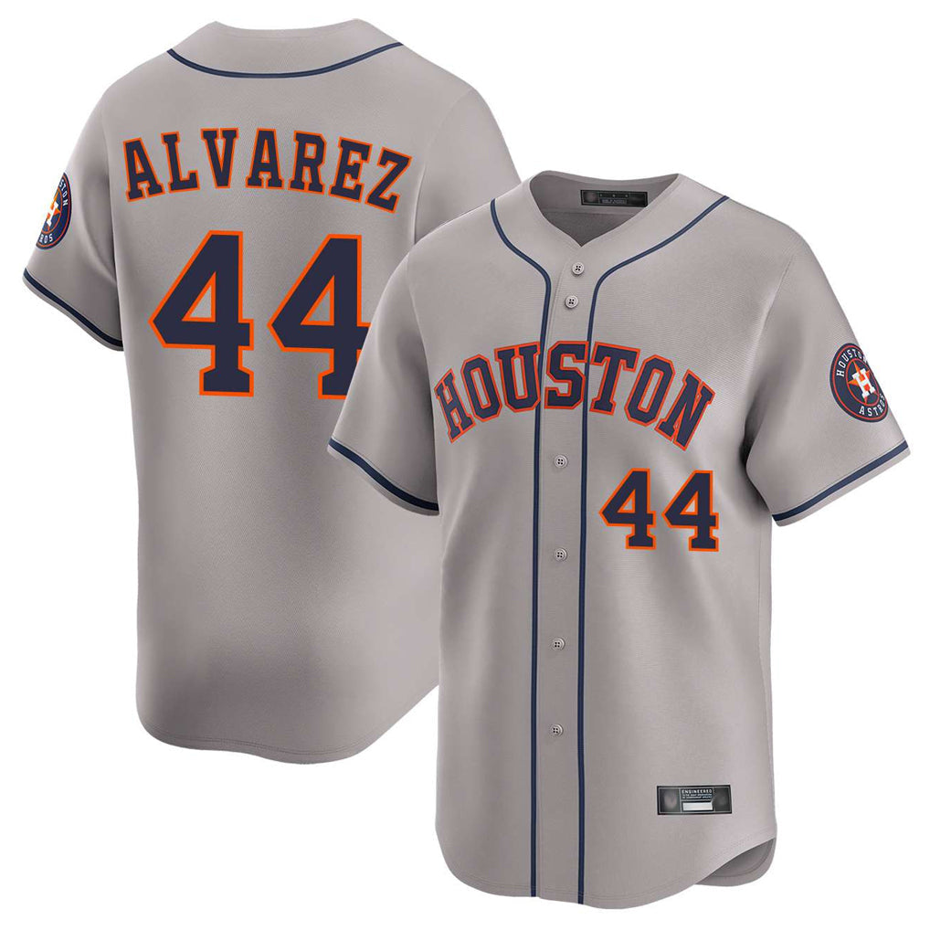Minshop H.Astros #44 Yordan Alvarez Player Gray Home Limited Stitched Jerseys