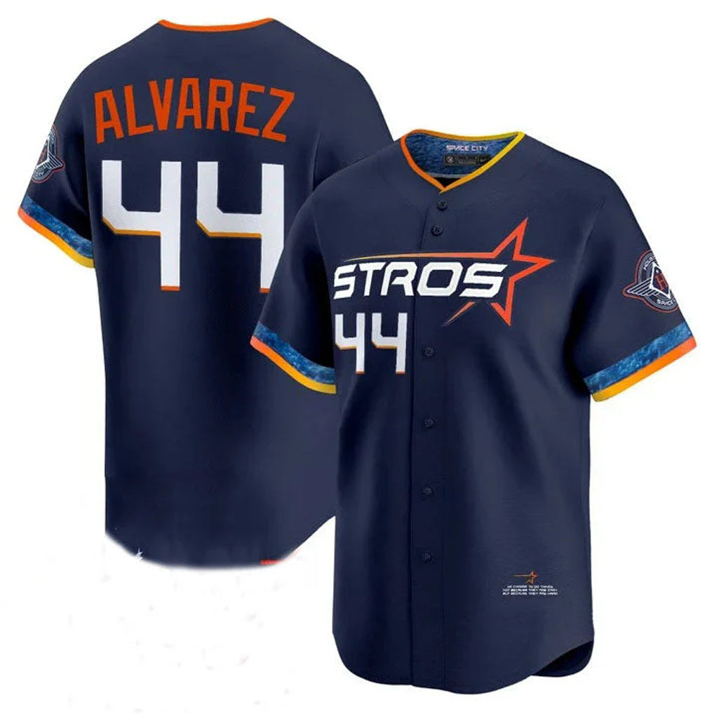 Minshop H.Astros #44 Yordan Alvarez Player Navy City Connect Limited Home Stitched Jerseys