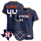 Minshop H.Astros #44 Yordan Alvarez Player Navy City Connect Texas Patch Vapor Premier Limited Elite Home Stitched Jerseys