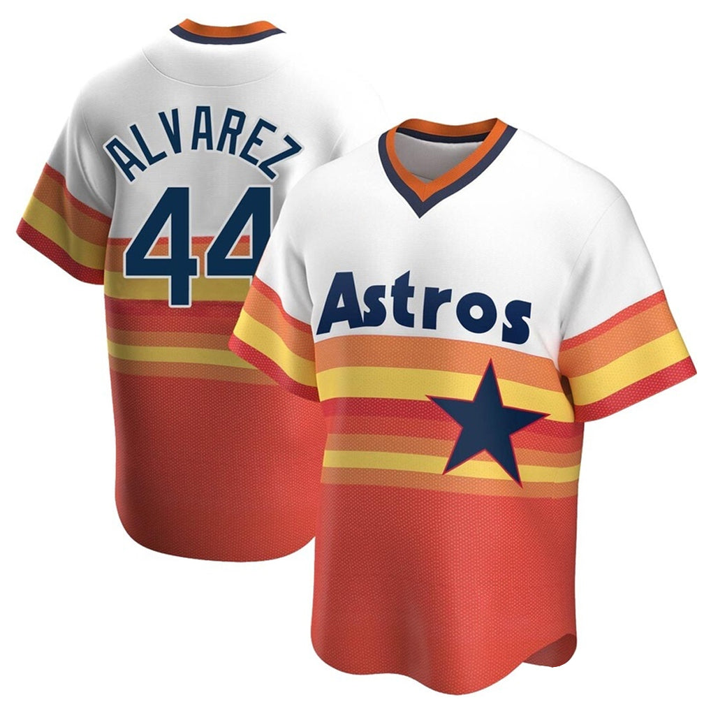 Minshop H.Astros #44 Yordan Alvarez Player Rainbow Cooperstown Collection T-shirt Stitched Jerseys