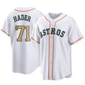Minshop H.Astros #71 Josh Hader Player Gold Collection Game Home Stitched Jerseys