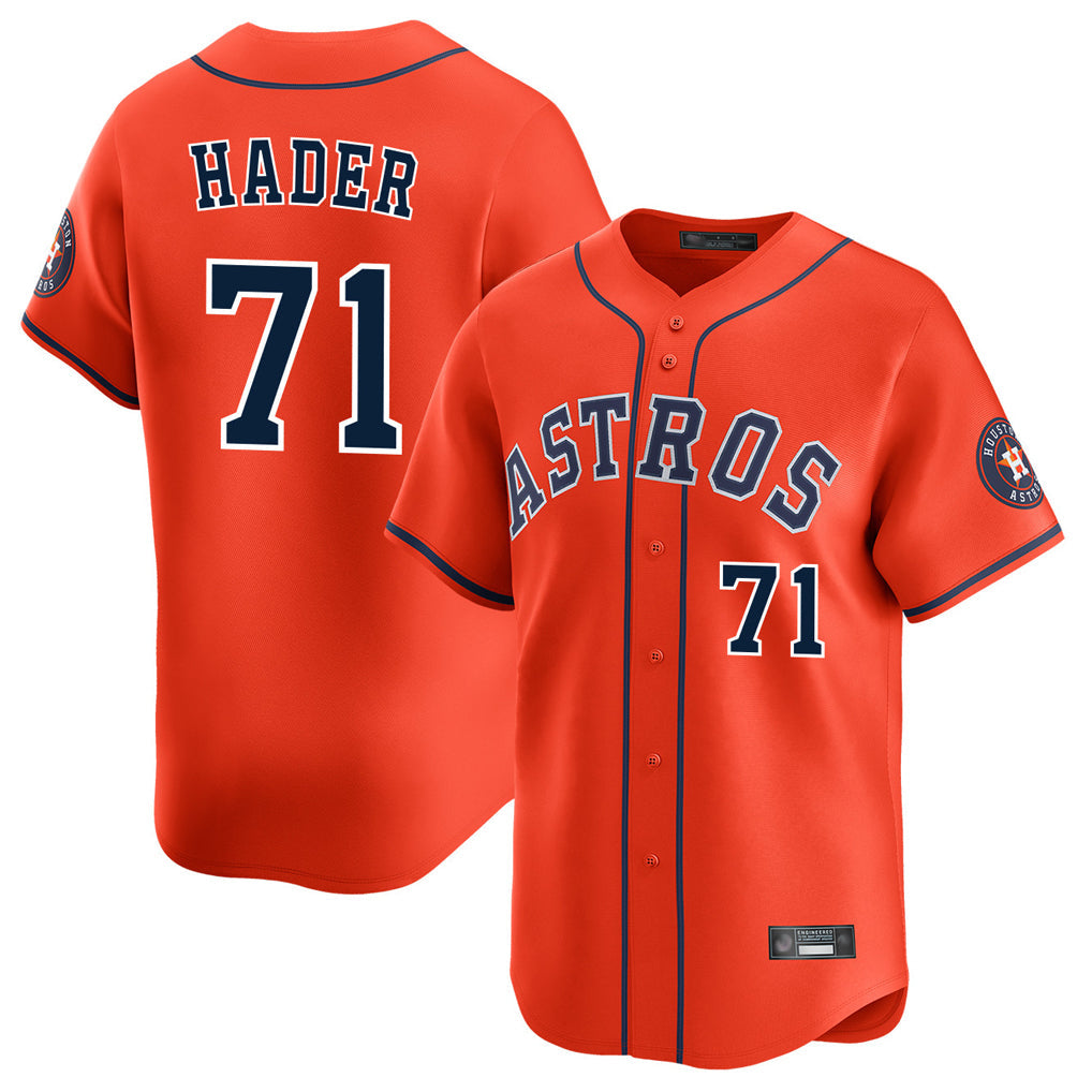 Minshop H.Astros #71 Josh Hader Player Orange Home Limited Stitched Jerseys
