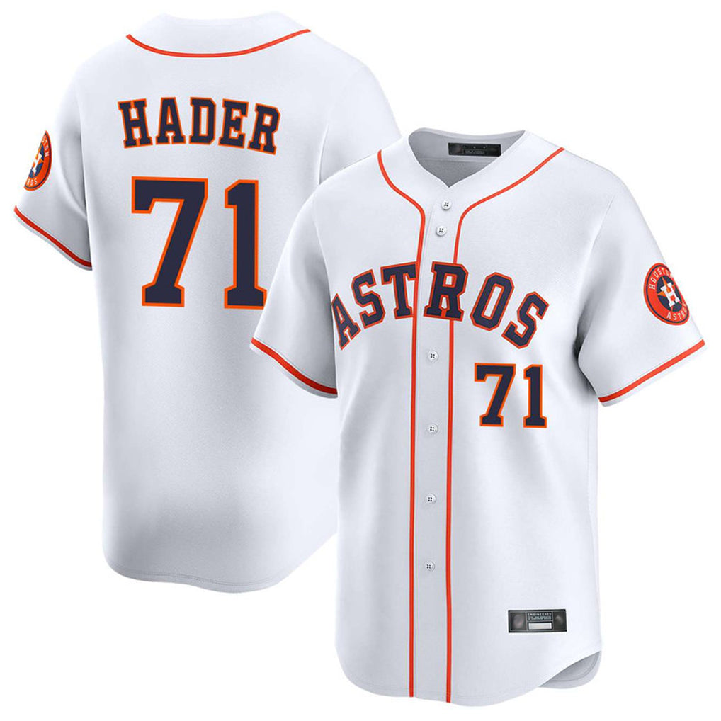 Minshop H.Astros #71 Josh Hader Player White Home Limited Stitched Jerseys