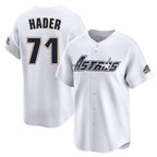 Minshop H.Astros #71 Josh Hader Player White Throwback Cooperstown Collection Limited Stitched Jerseys