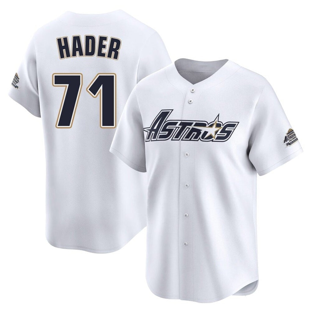 Minshop H.Astros #71 Josh Hader Player White Throwback Cooperstown Collection Limited Stitched Jerseys
