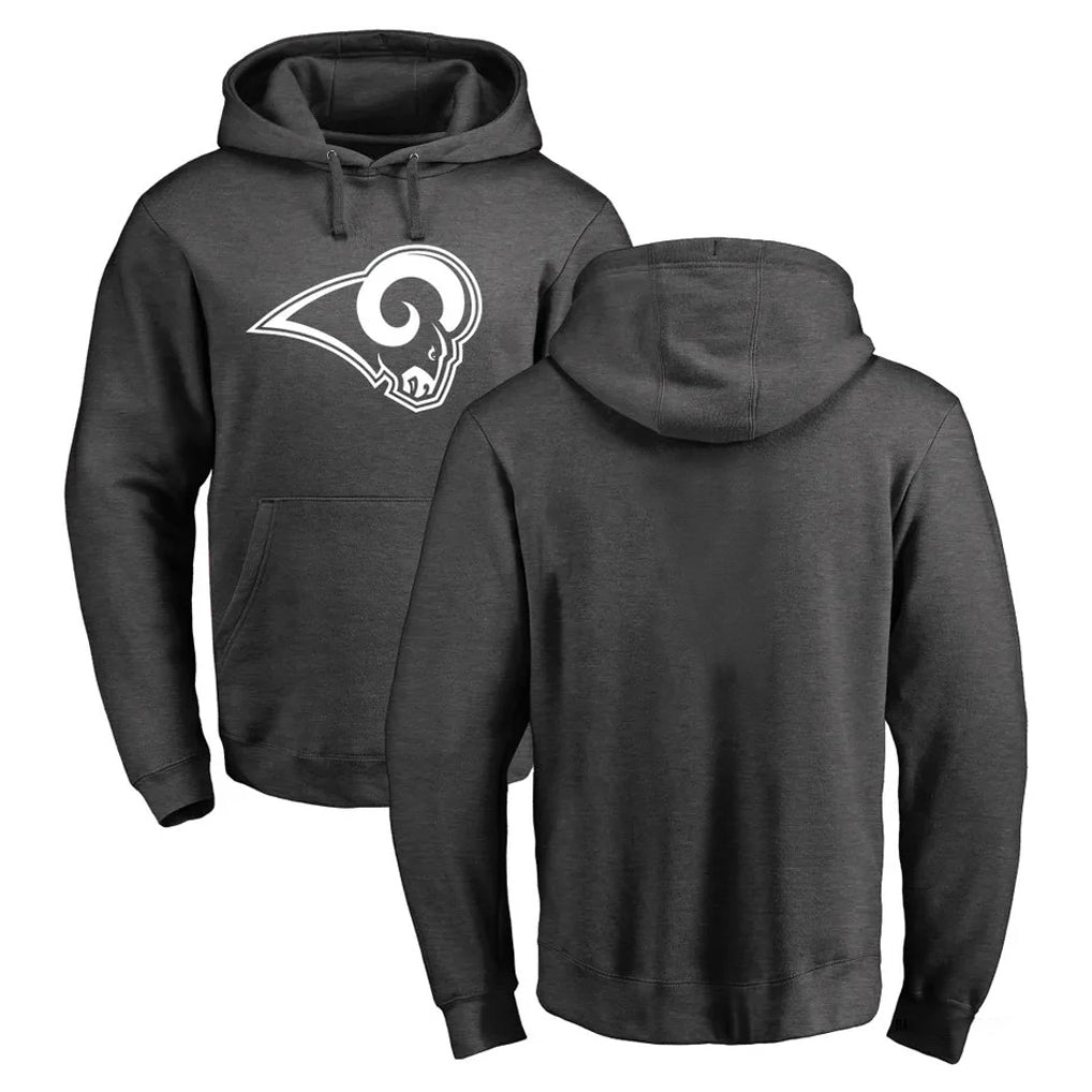 Minshop LA.Rams #0 Byron Young Player Gray Pullover Hoodie Limited Game Stitched Jerseys