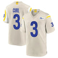 Minshop LA.Rams #3 Kam Curl Player Bone Home Game Stitched Jerseys