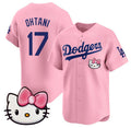 Men Dodgers #17 Shohei Ohtani Pink 2025 Hello Kitty Vapor Limited Stitched Baseball Jersey size women  youth