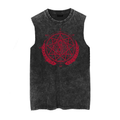 Slipknot metal punk rock vintage washed retro wax printed sleeveless vest T-shirt