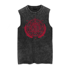 Slipknot metal punk rock vintage washed retro wax printed sleeveless vest T-shirt