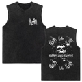 Rock band Korn Follow The Leader tour 2025 vintage washed vest for men and women retro brother