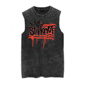 Slipknot metal punk rock vintage washed retro wax printed sleeveless vest T-shirt